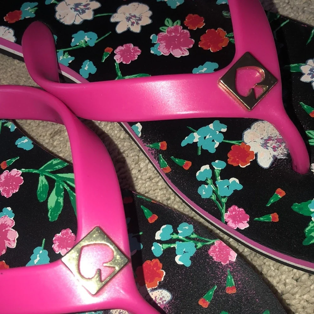 Kate‎ Spade Floral Flip Flops Women’s Size 9 10 •READ